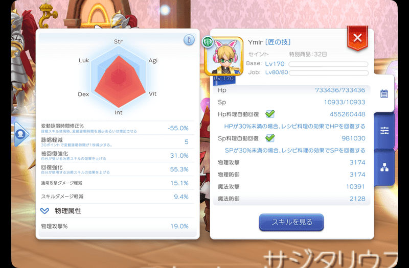 改善前のステータス