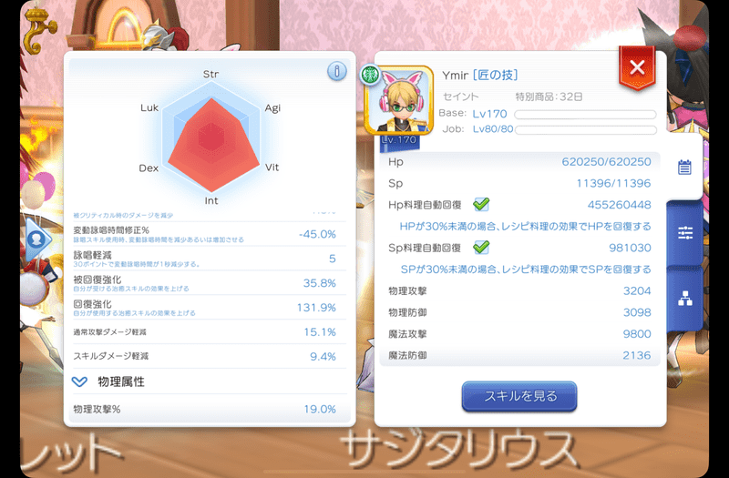 改善1回目のステータス